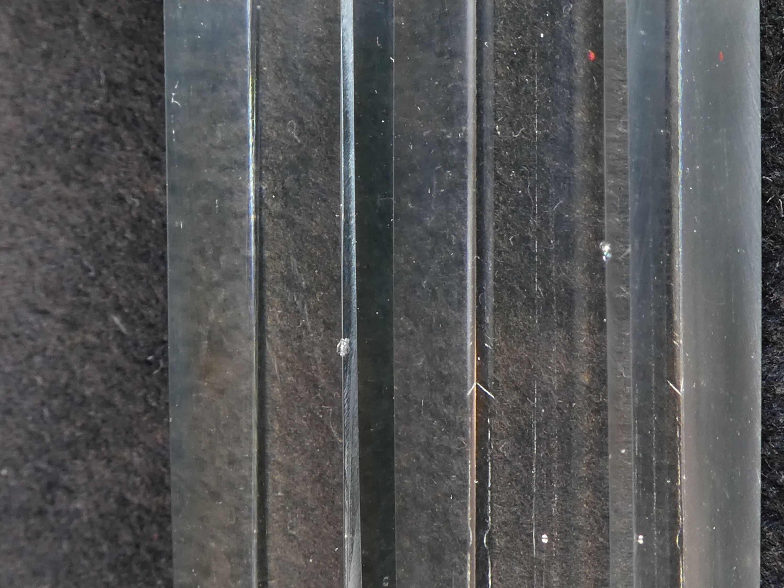 12 Door rectangular vintage glass knives 50s