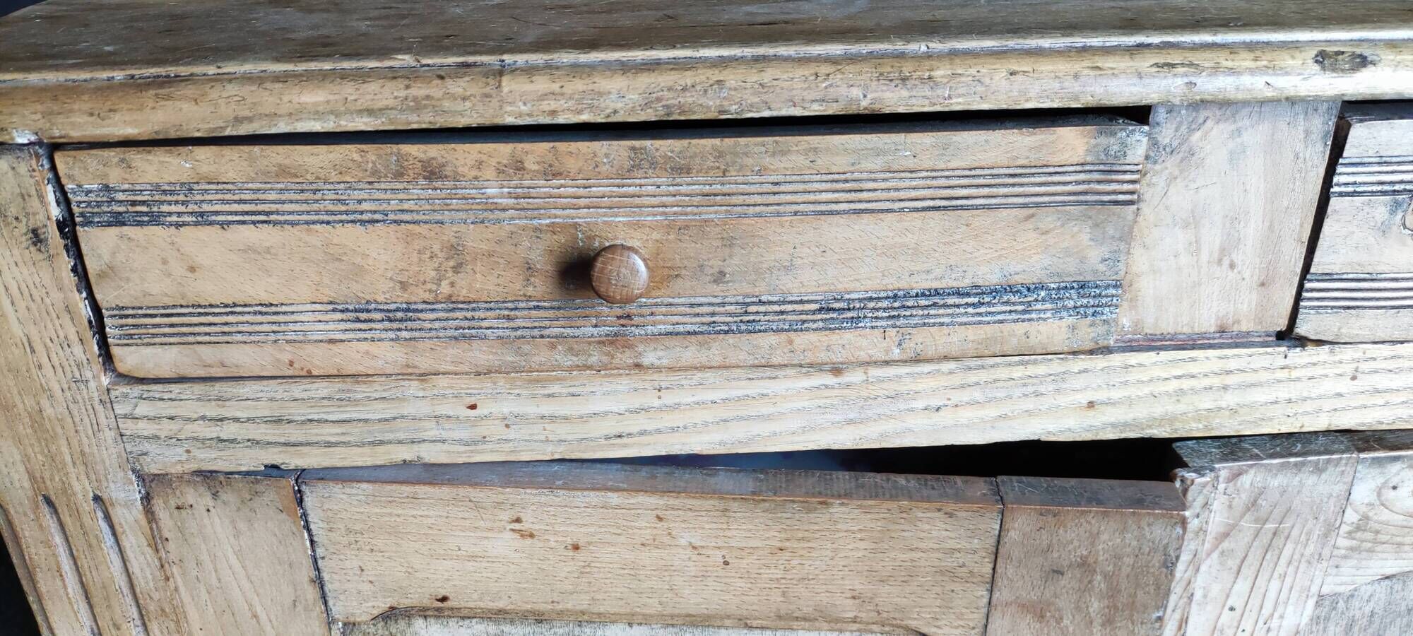 Parisian sideboard two doors, two drawers in natural wood