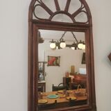 Vintage bamboo and rattan mirror 70, 100x50cm