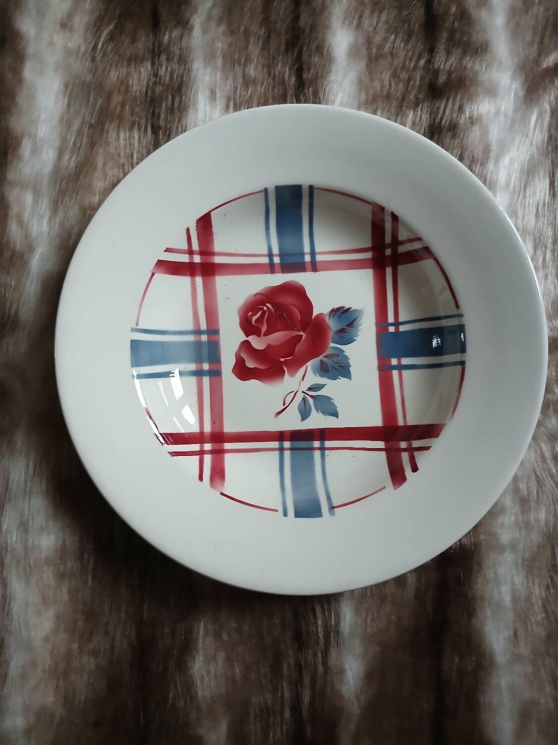 6 mismatched antique deep plates