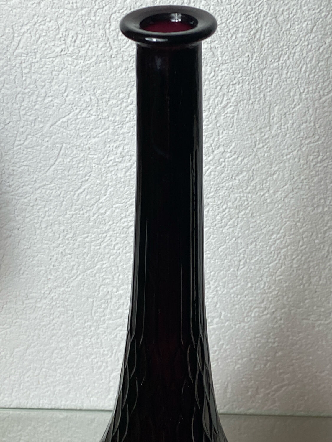 Empoli glass bottle, honeycomb pattern, 1960s