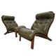 2x Rybo Rykken Ry-Wing chair vintage 1960s Scandinavian