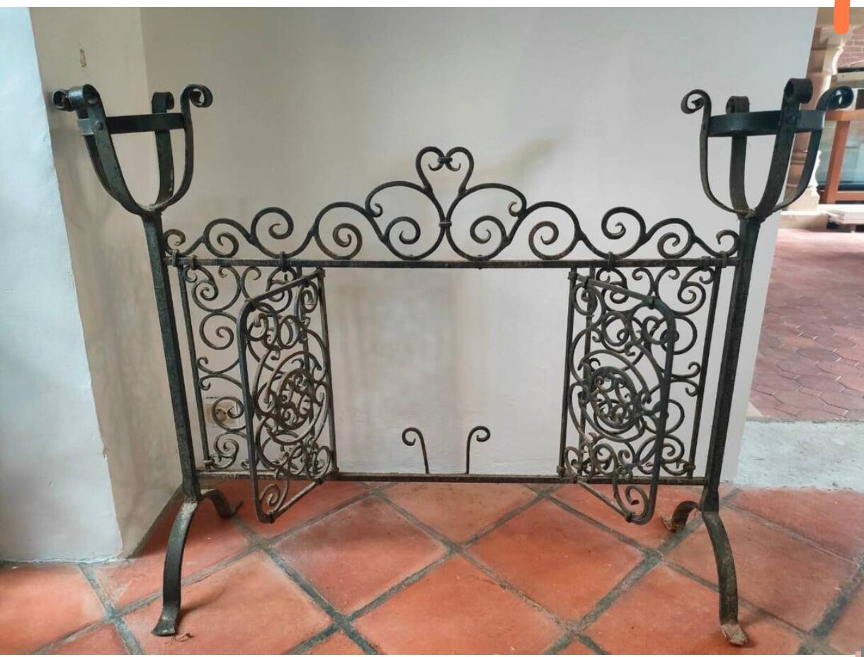 Wrought iron fire screen