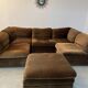 Old modular velvet sofa design from the 70s vintage 6 elements