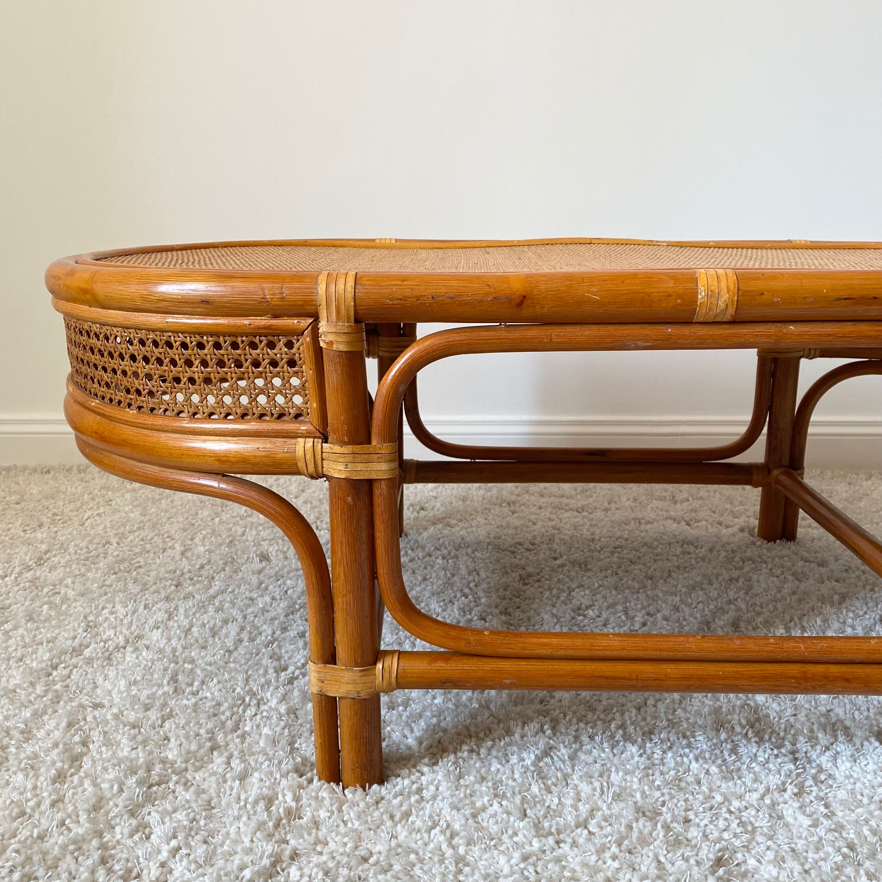 Vintage rattan coffee table