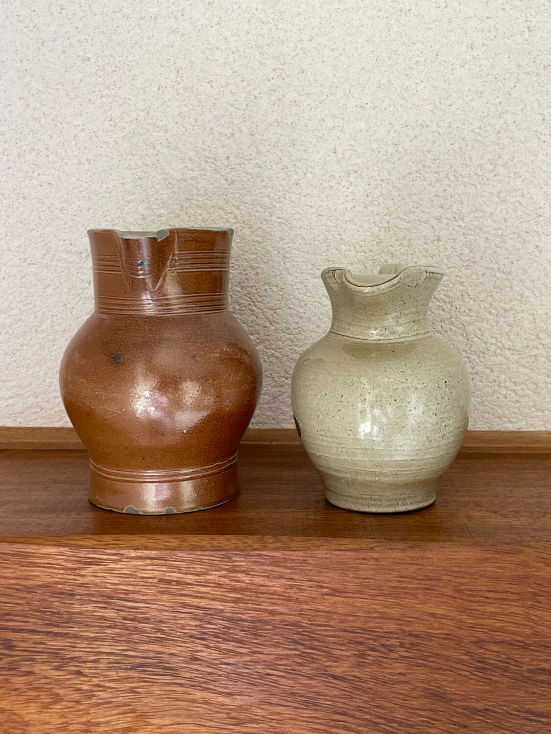 Lot pitchers in real sandstone
