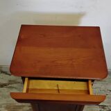 Pair of Louis Philippe style bedside tables in cherry wood.