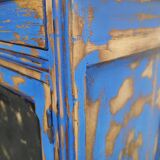 Vintage Jam Cupboard / Small Blue Workshop Cabinet