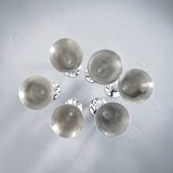 Set of six vintage chrome metal champagne flutes – 1970s