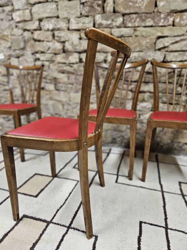 Lot de 4 chaises 1960 dans le style baumann