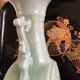 Bianhu Gourd Vase with handles Celadon porcelain/Relief decorations/China Qing dynasty late 19th century