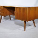 Walnut Executive Desk – 1960s Mid-Century Design Office Table