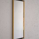 Vintage rectangular mirror with gold and black metal frame