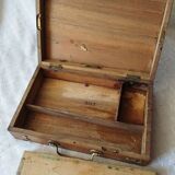 Old paint box wooden box with brass handle