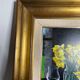 Oil on canvas signed Jordi Vall Escriu Yellow narcissus and two cups