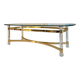 Vintage coffee table with bevelled glass and plexiglass from the 1970s.
