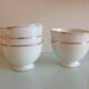 Suite de cinq anciens bols blancs à liseré or de Sarreguemines Digoin / vintage années 50-60