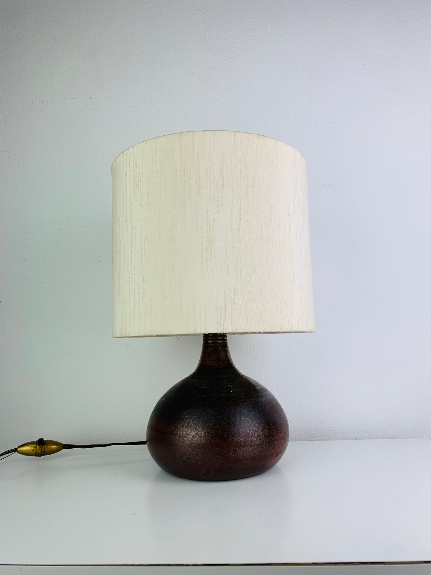 Lampe boule grès vintage, années 60 