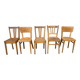 Set of 5 mismatched vintage blond wood bistro chairs