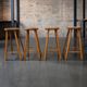 Ensemble de 4 tabourets vintage en bois / tabourets de bar