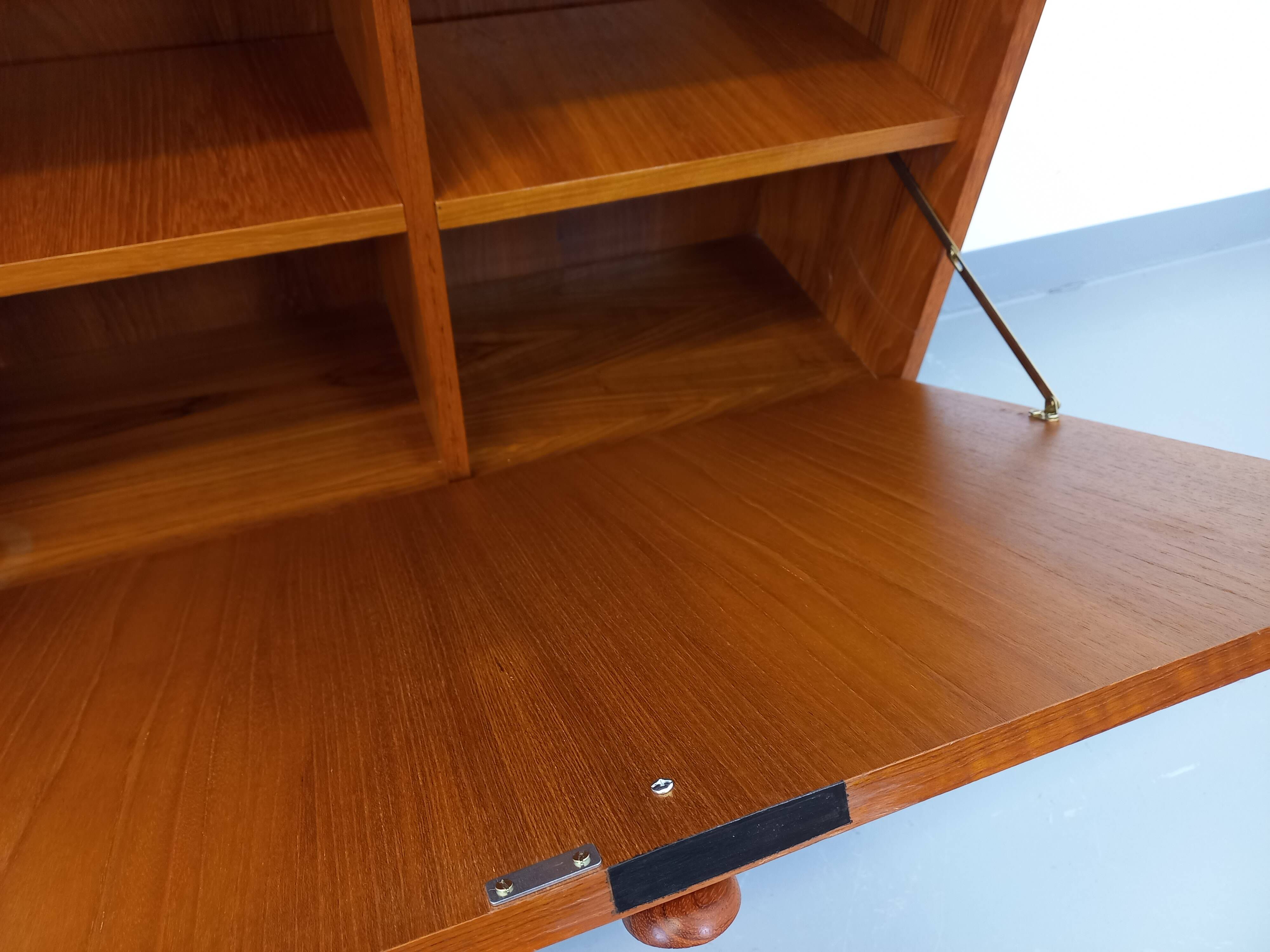 Vintage Scandinavian modernist style teak storage bookcase