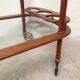 Scandinavian rolling service wood glass and brass