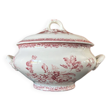 Antique soup tureen, ironstone, Sarreguemines, Fontanges.