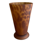 Vase verre soufflé vintage léopard écaille de tortue