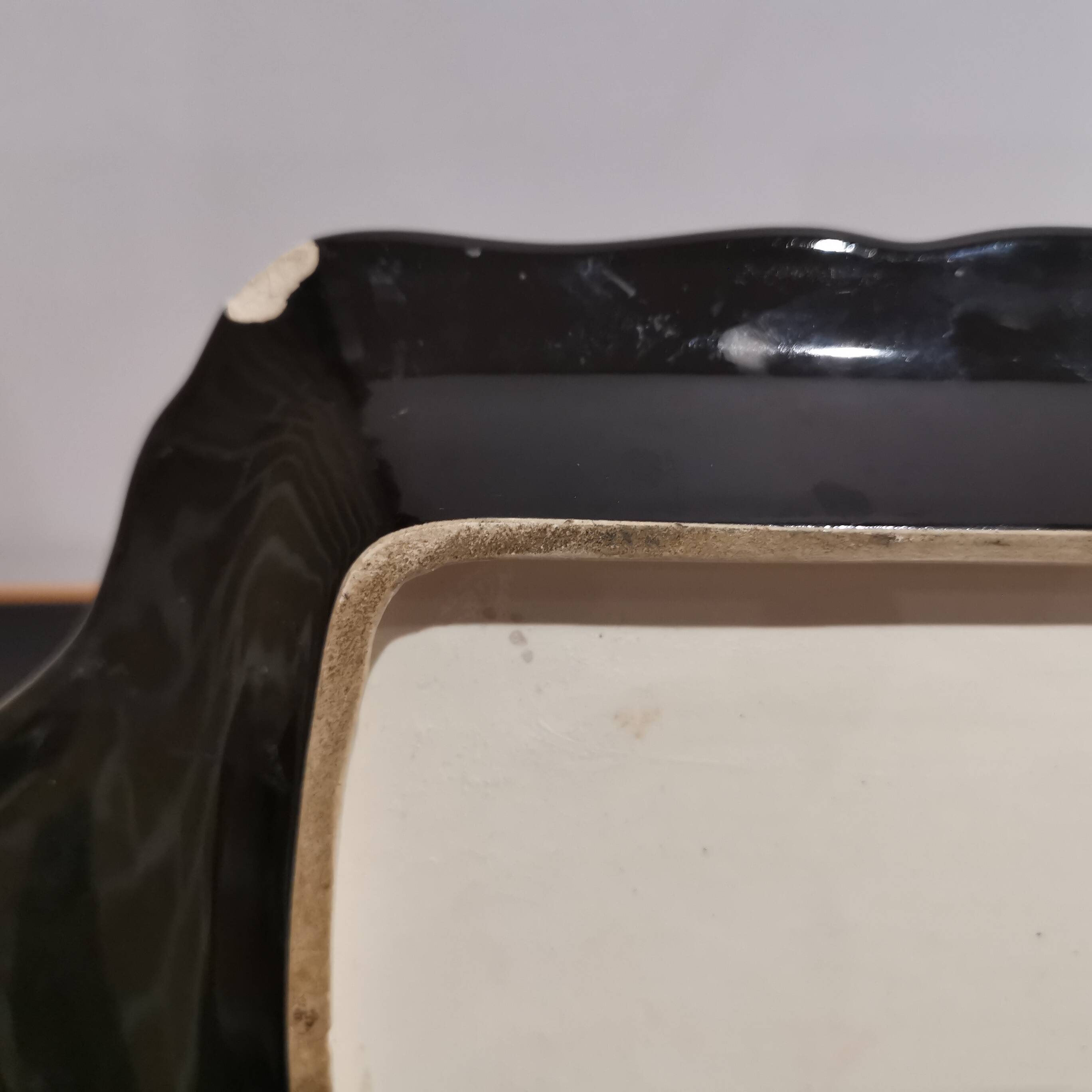 Rectangular art deco dish Longwy Pigalle 1960