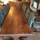 Monastery table - 9 chairs and 2 Louis XIII oak armchairs.