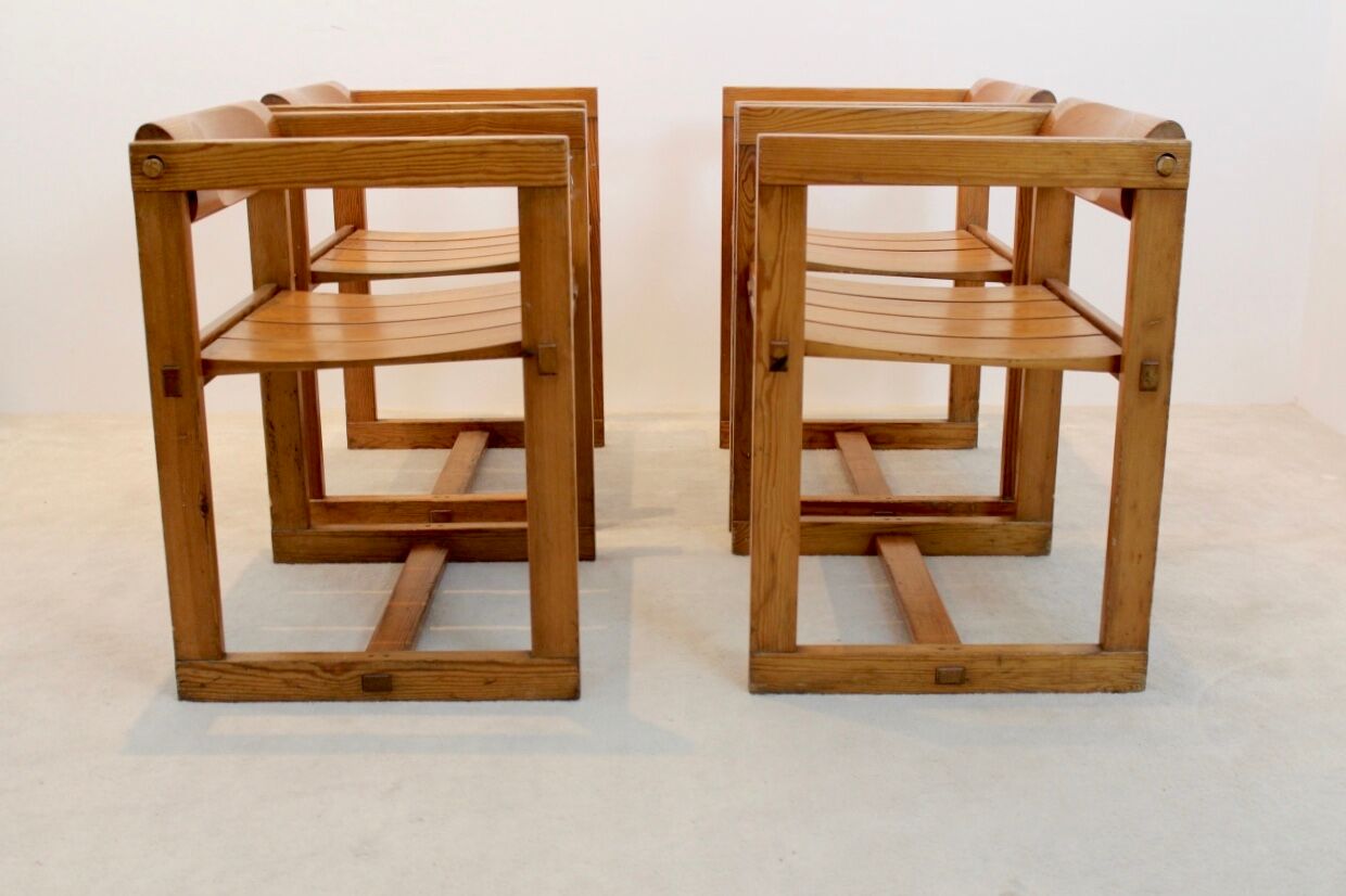 Set of 2  Edvin Helseth Pinewood with armchairs dining chair, Trybo Norway