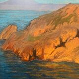 Painting by Edouard Pannetier (1884-1965) Mediterranean Marine
