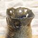 Vase made from a slab of scarified stoneware