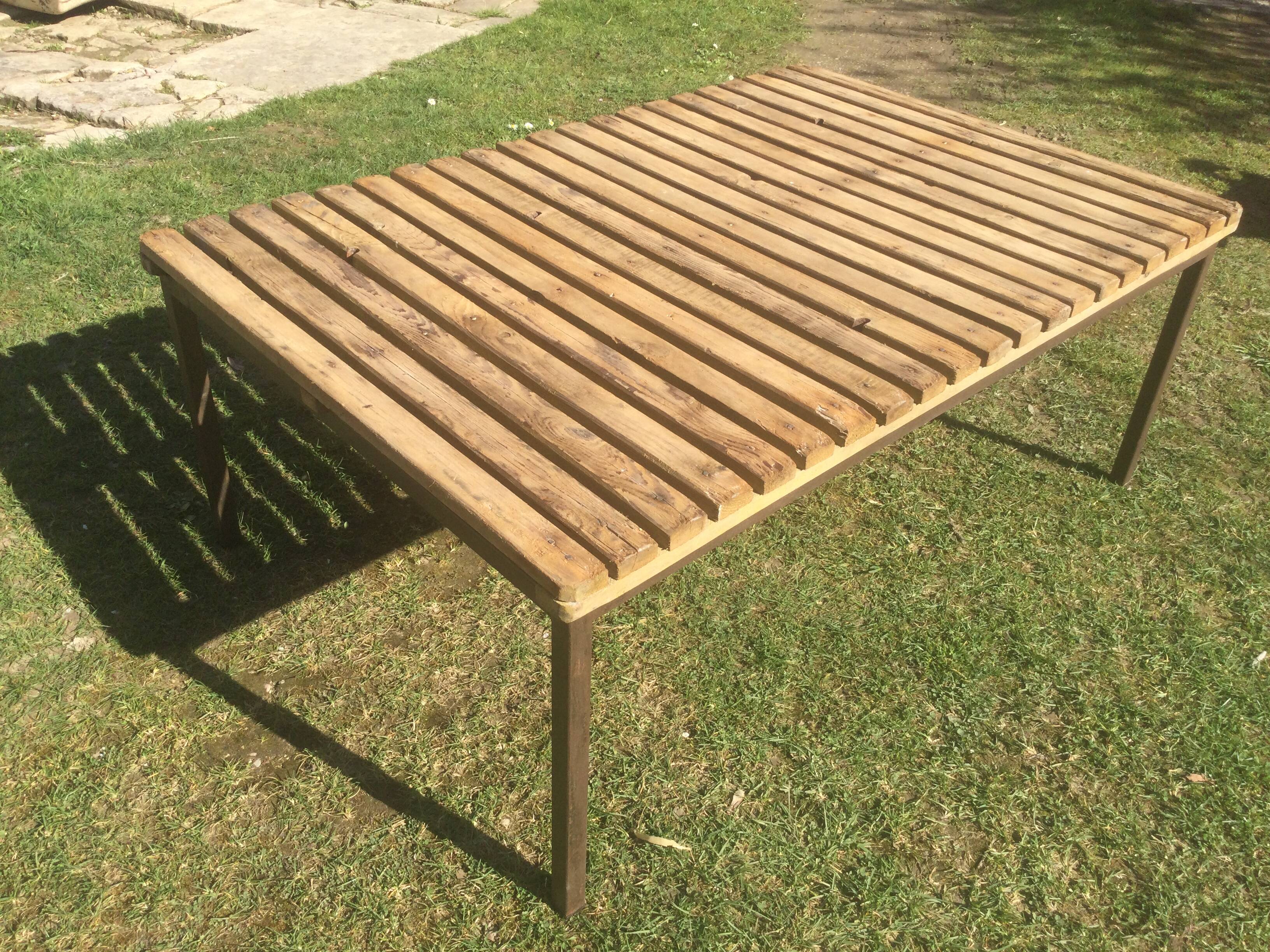 Wood and iron coffee table