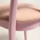 Mid-century heart-shaped chair, light pink chenille fabric, painted pink wood, Europe, 1960s.
