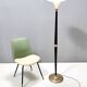 Elegant Glass, Beech and Brass Floor Lamp, Italy