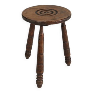 Tabouret bas en chêne