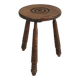 Vintage Brutalist low oak Stool, Belgium 1960s