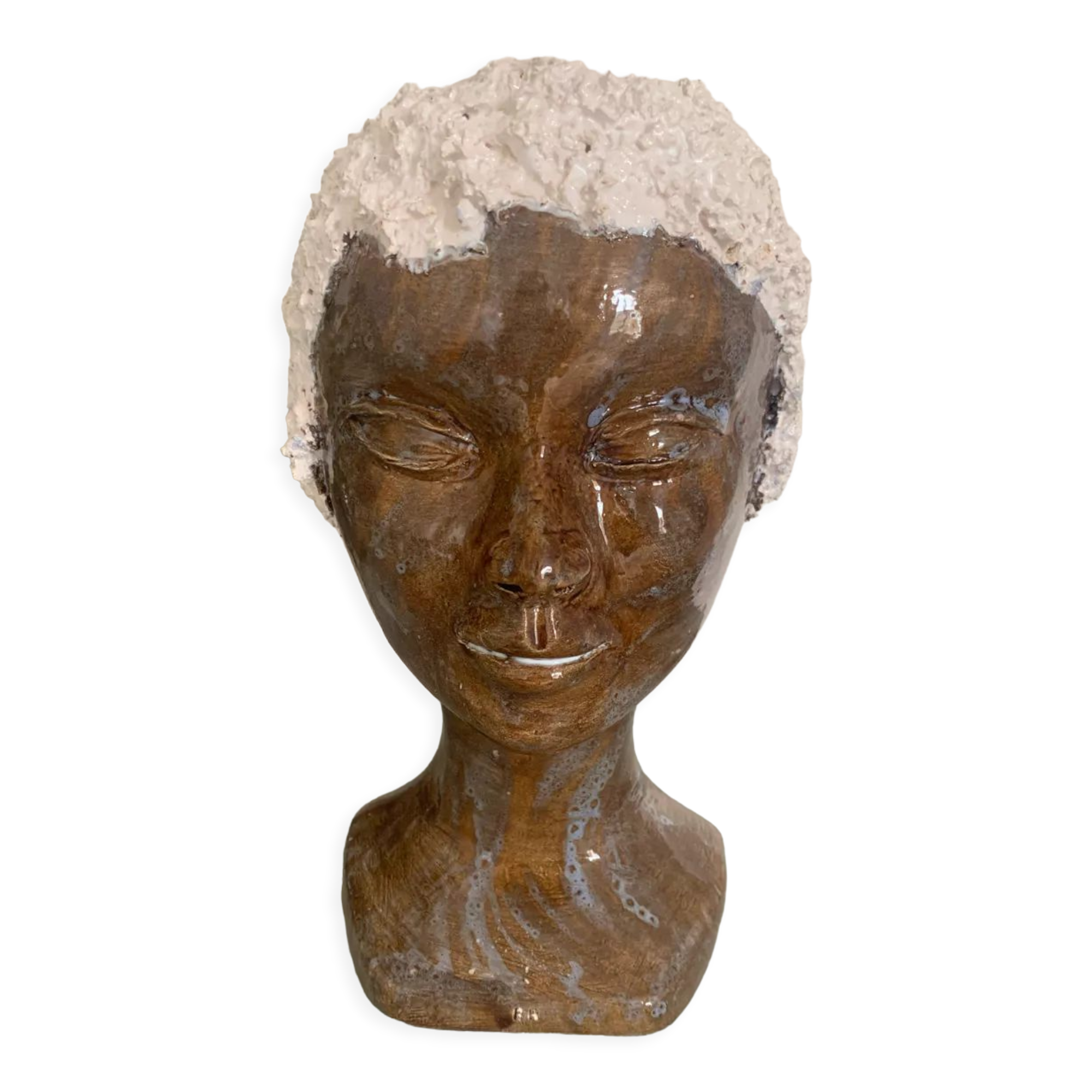 Ceramic face vase