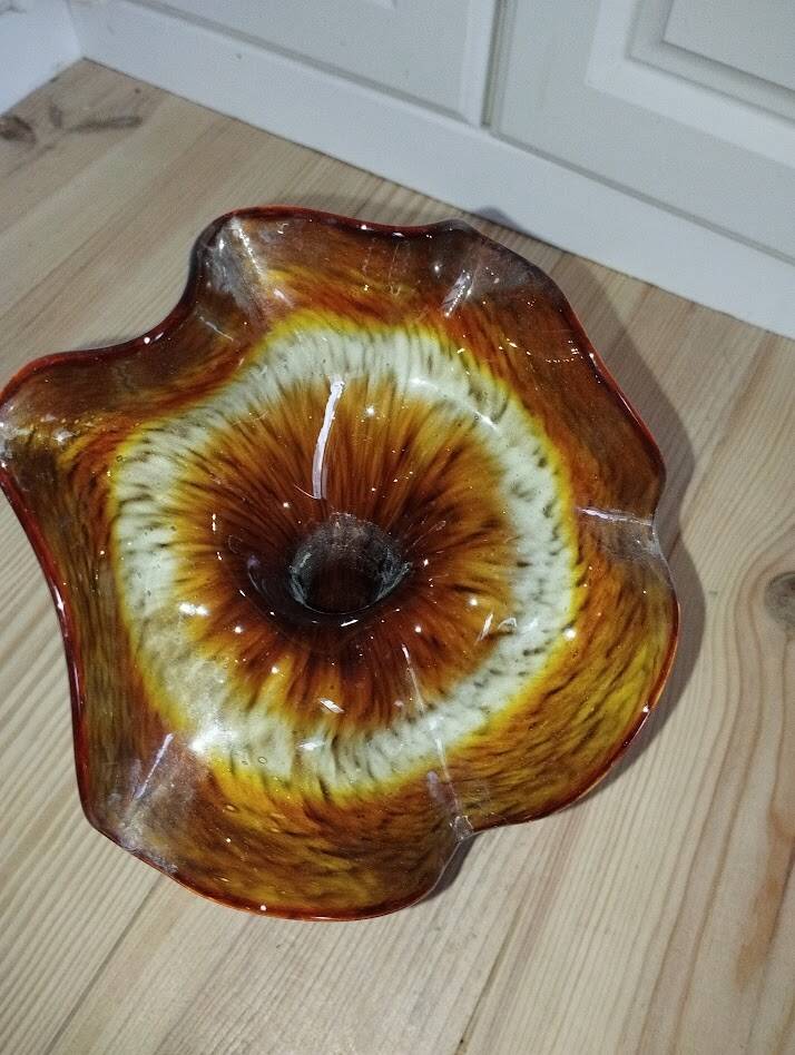 La Rochère "Volubilis" Vase – Flower shape – Amber glass