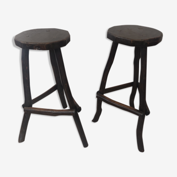 Pair of brutalist bar stools