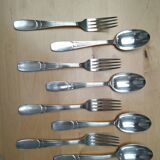 Art Deco housewife 8 silver metal cutlery
