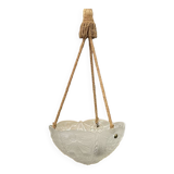Suspension in white Art Deco period glass in the taste of Lalique