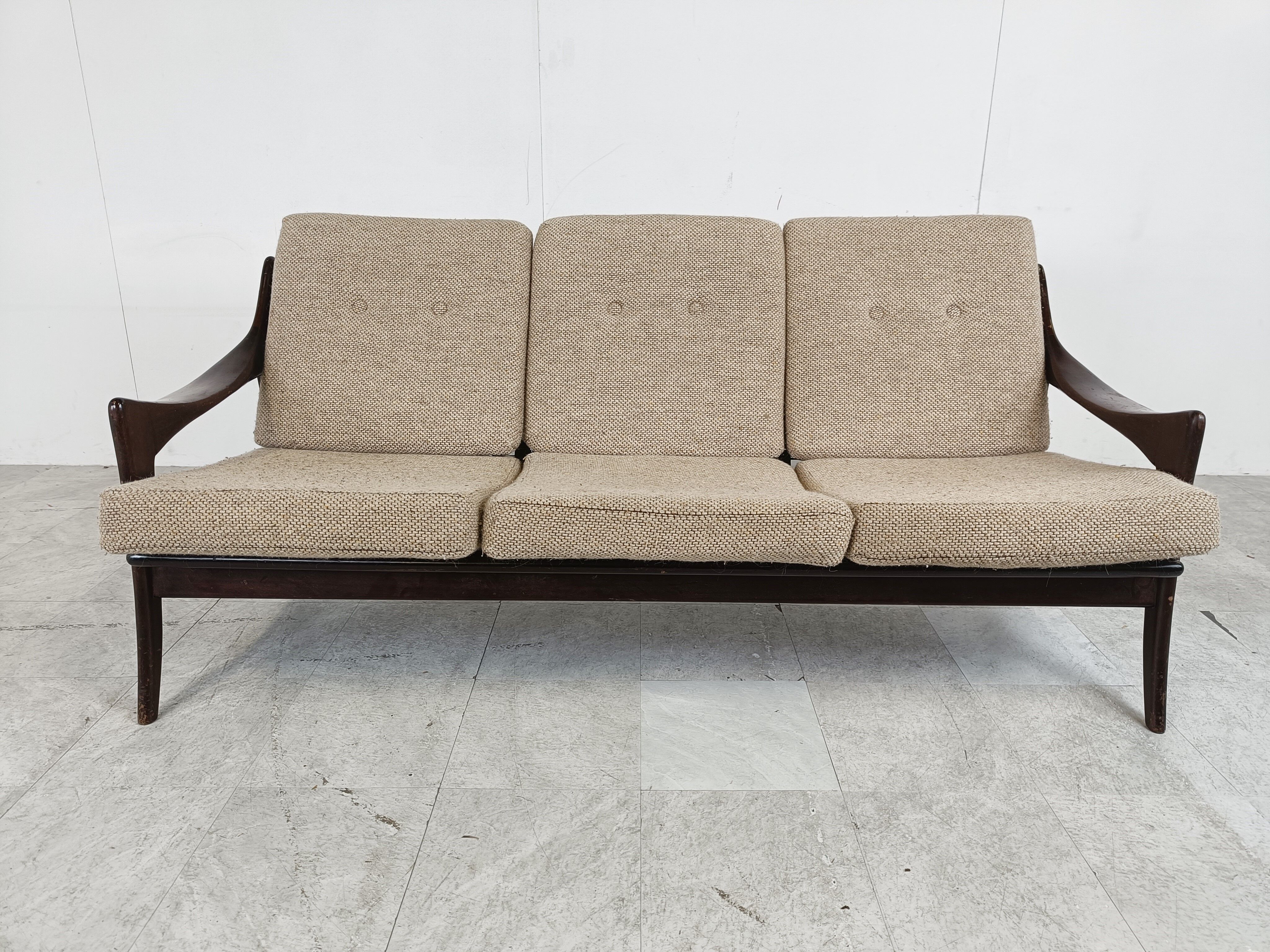 Vintage three seater sofa by de Ster Gelderland 1960s