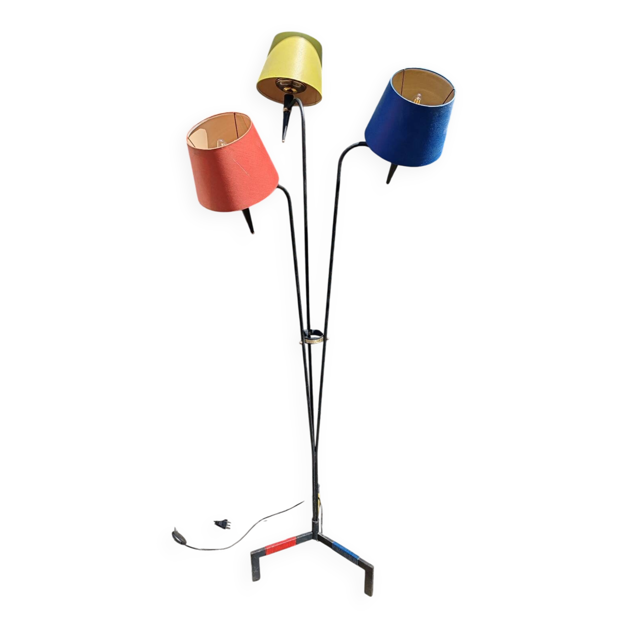 Lampadaire tripode, maison Lunel, années 50.