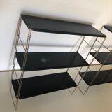 Pair of black string shelves, 1960 - 58x49cm