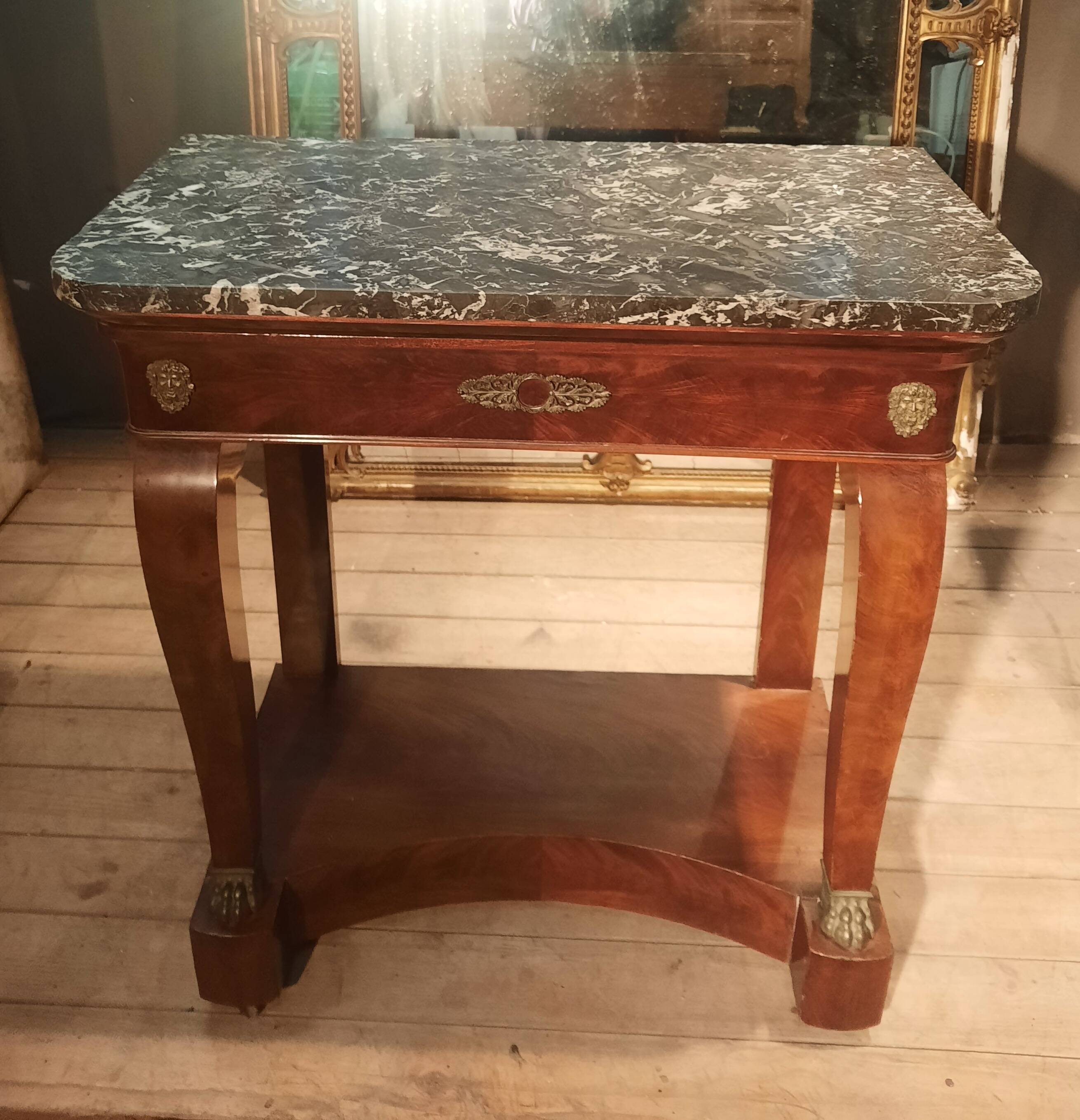Restoration period console in mahogany