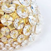 Crystal & gilt brass flush mount from palwa, germany, 1970s