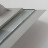 Pair of vintage wall lights, white lacquered metal and glass, Germany 1970s
