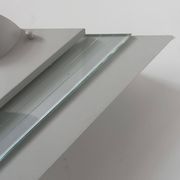 Pair of vintage wall lights, white lacquered metal and glass, Germany 1970s